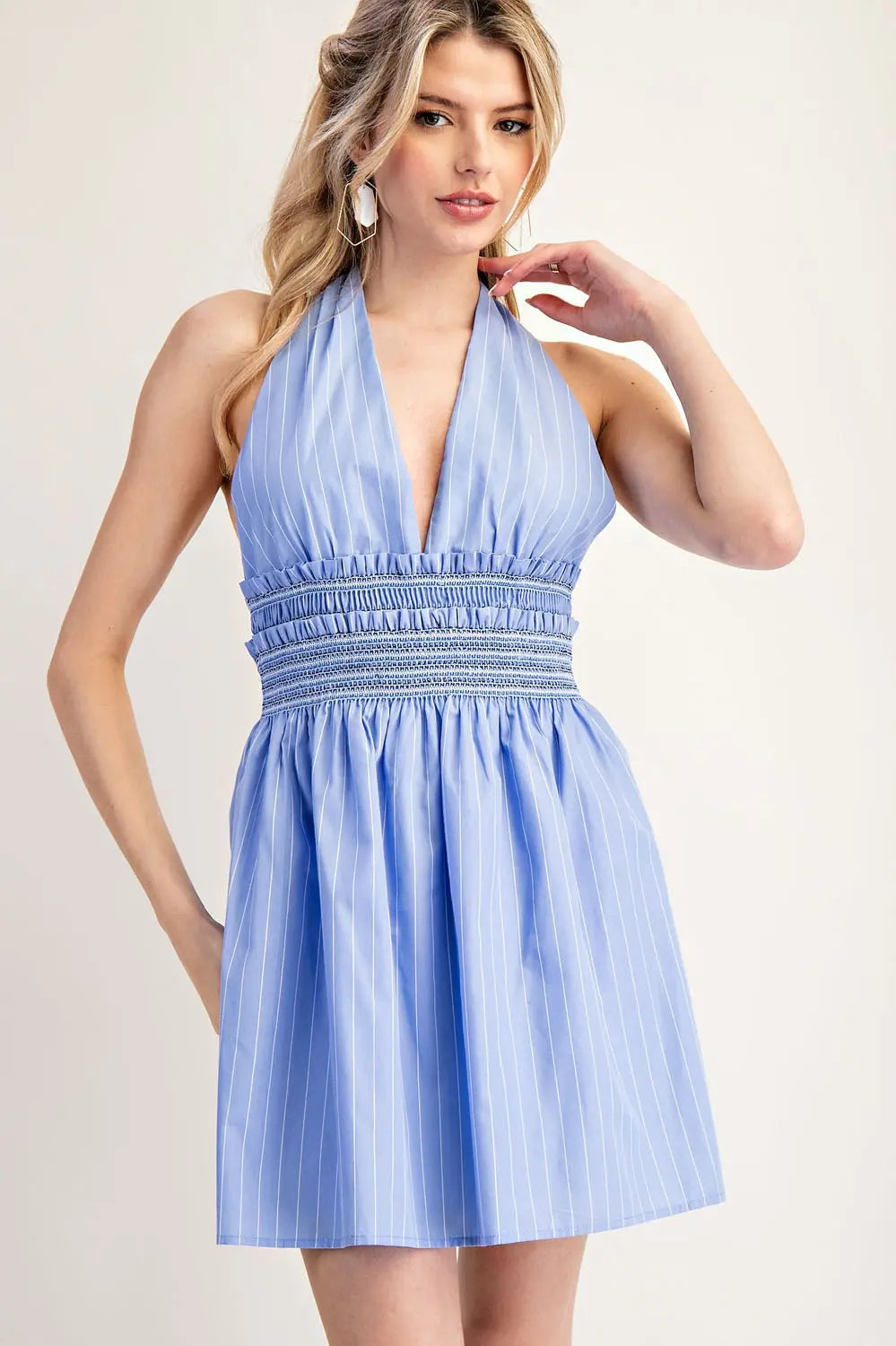 Striped Halter Dress | Chambray