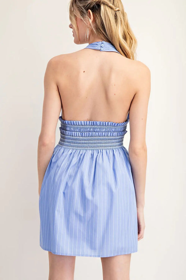 Striped Halter Dress | Chambray