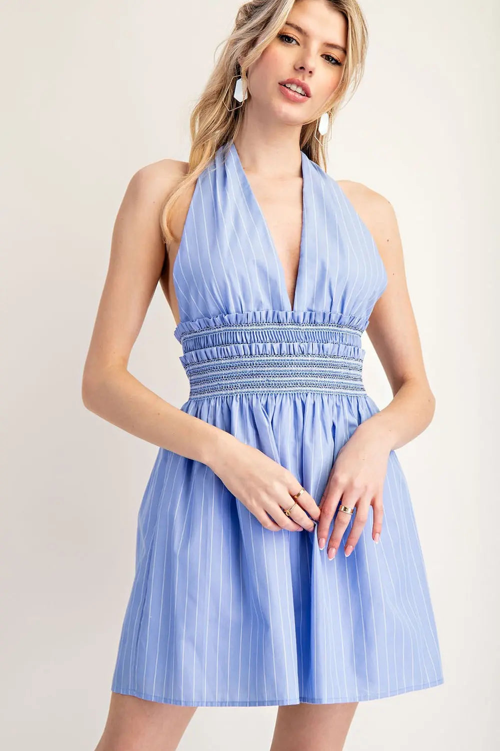 Striped Halter Dress | Chambray