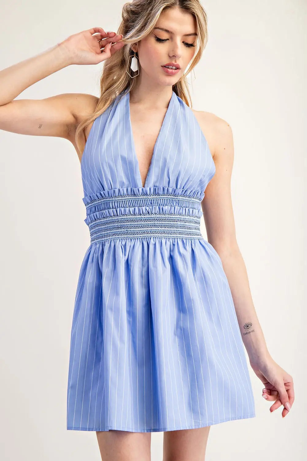 Striped Halter Dress | Chambray