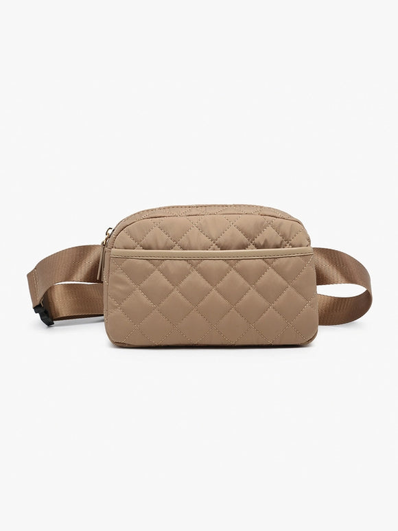 Caroline Quilted Belt Bag | Taupe