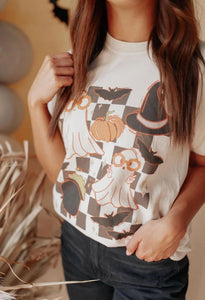 Checkered Ghost Tee | Heather Oatmeal