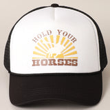 Hold Your Horses Trucker Cap | Black/White