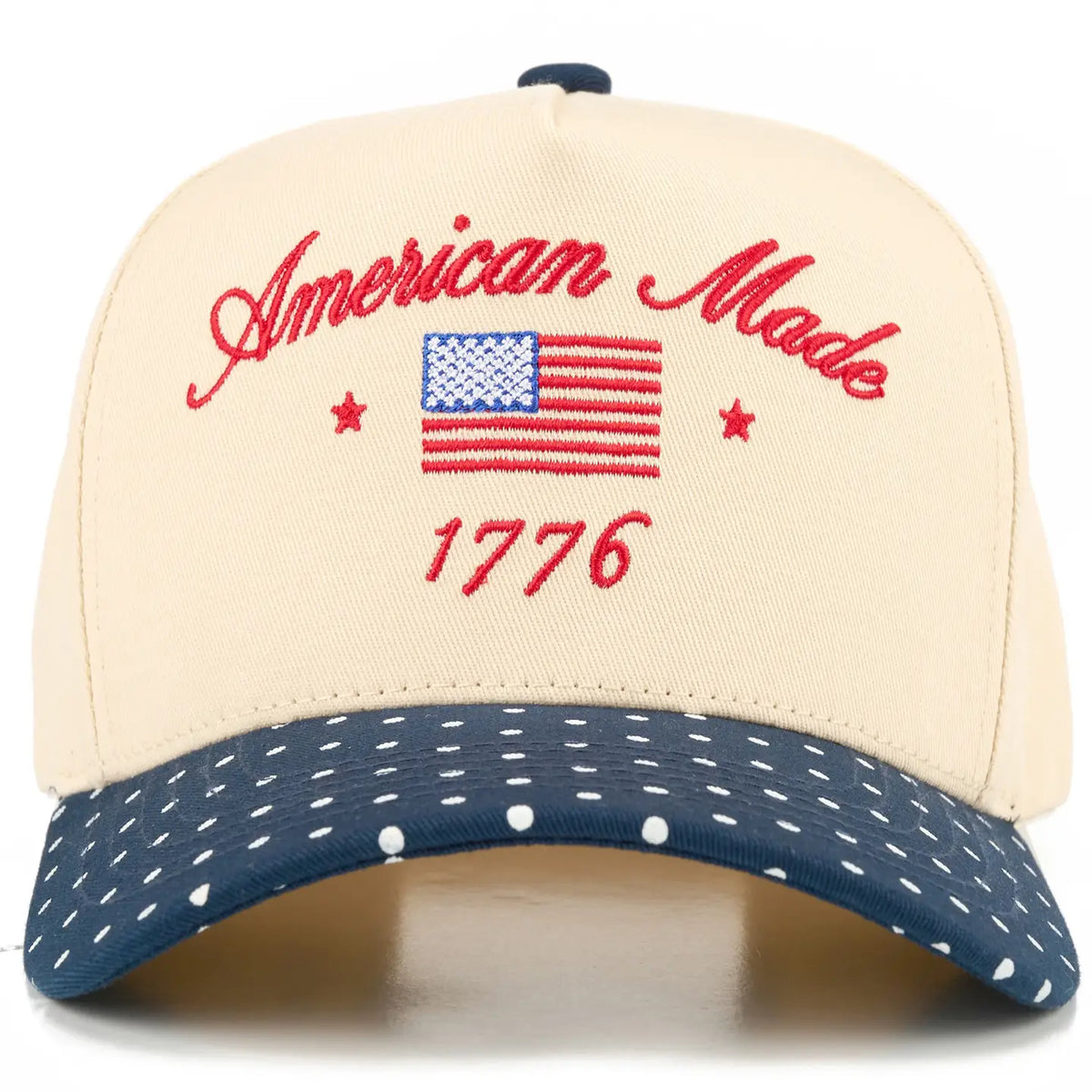 American Made Polka Dot Trucker Cap | Navy Blue