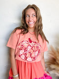 Floral Pumpkin Tee | Terracotta