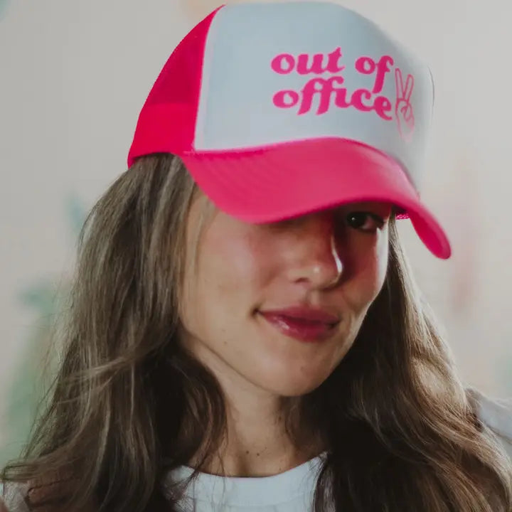Out Of Office Trucker Cap | Hot Pink