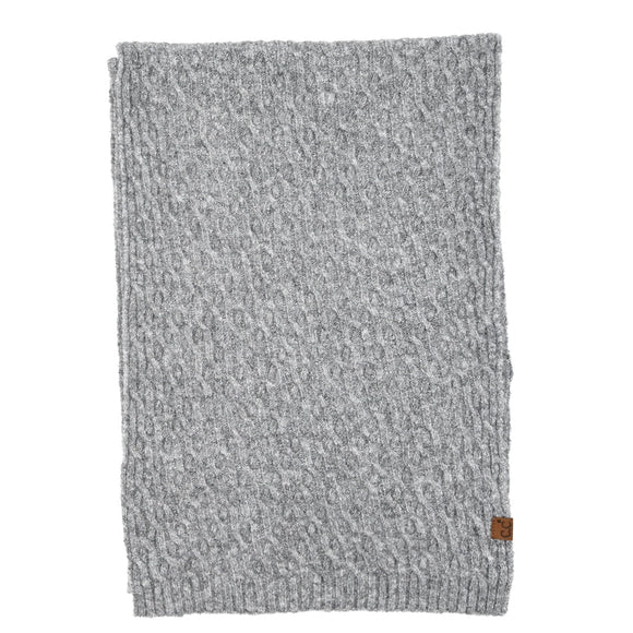 C.C. Chain Link Knit Scarf | Grey