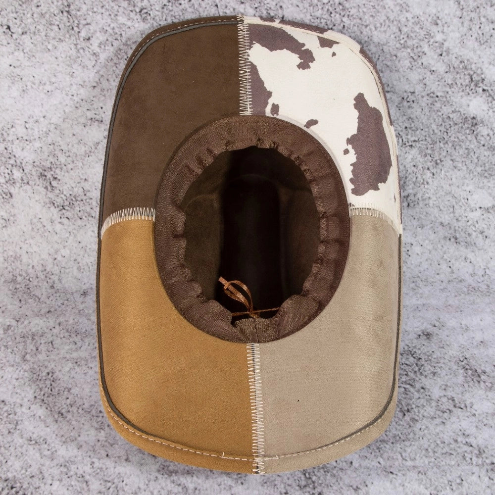 Color Blowck Cow Print Cowboy Hat | Brown