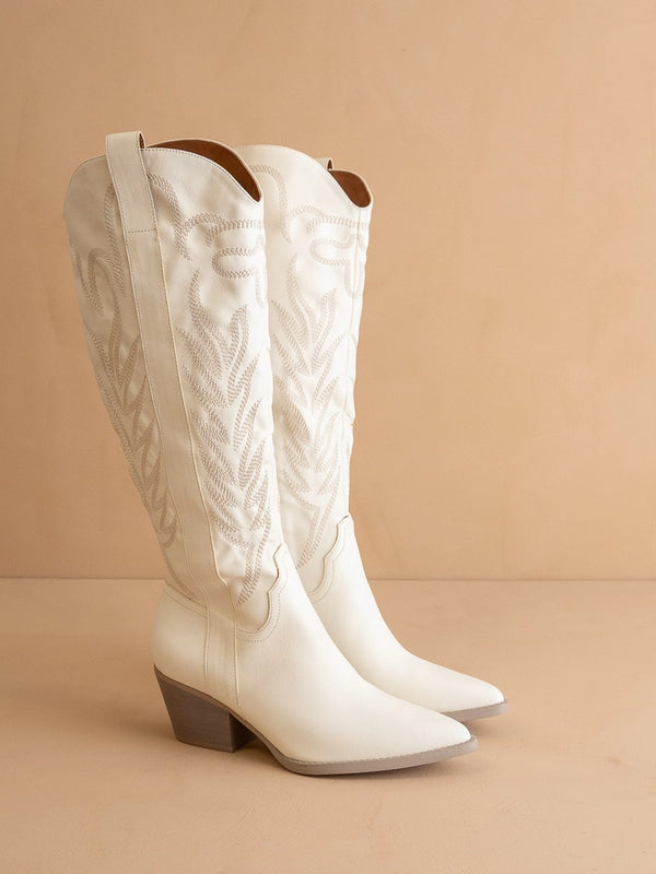 The Samara Western Boot | White