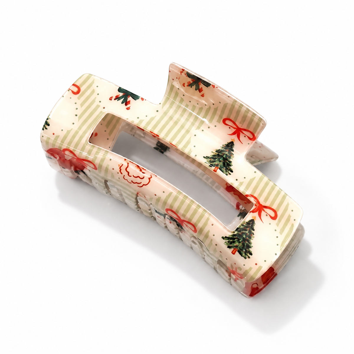 Christmas Hair Claw Clip | Stripe Santa