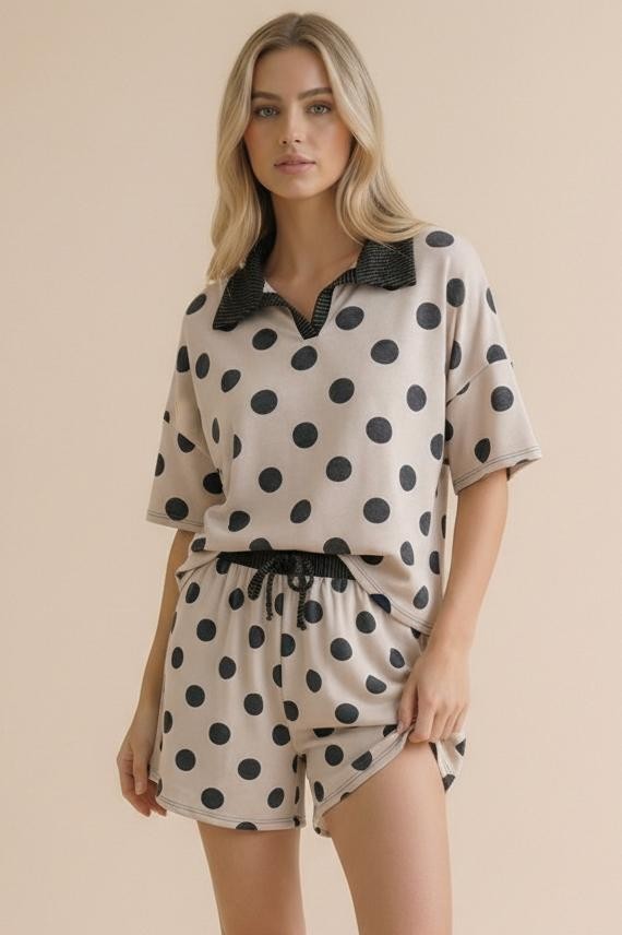 Polka Dot 2 Piece Set | Black