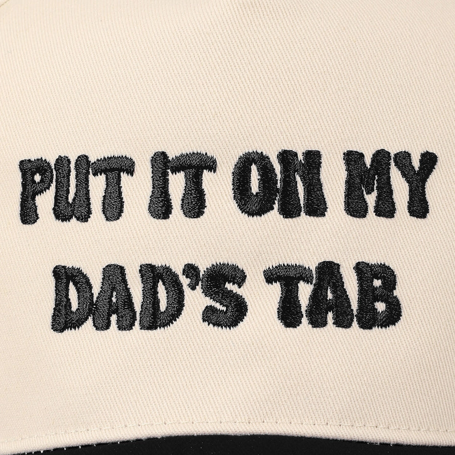 Put It On My Dad's Tab Trucker Cap | Black