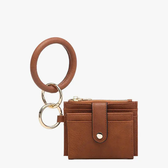 Sammie Mini Snap Wallet w/ Ring | Brown