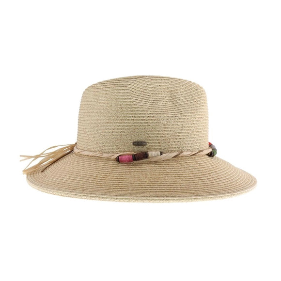 Multi Color Threaded Panama Sun Hat | Natural