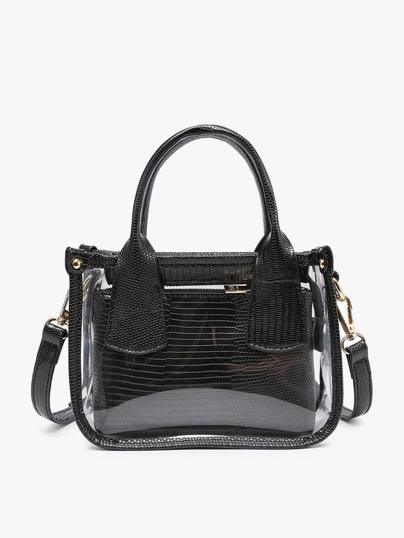 Stacey Clear Satchel Bag | Black