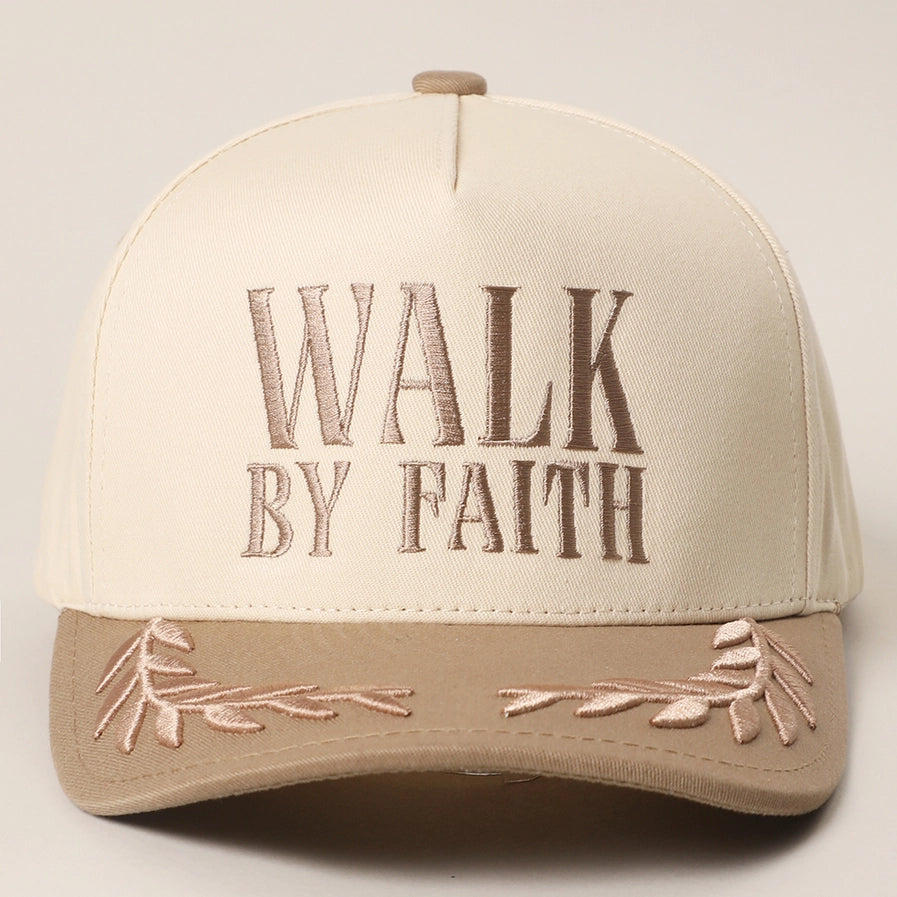 Walk By Faith Bay Leaf Trucker Cap | Beige