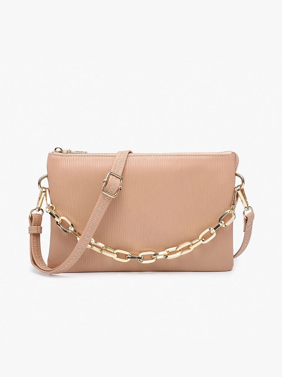 Izzy Textured Vegan Leather Crossbody Bag | Blush