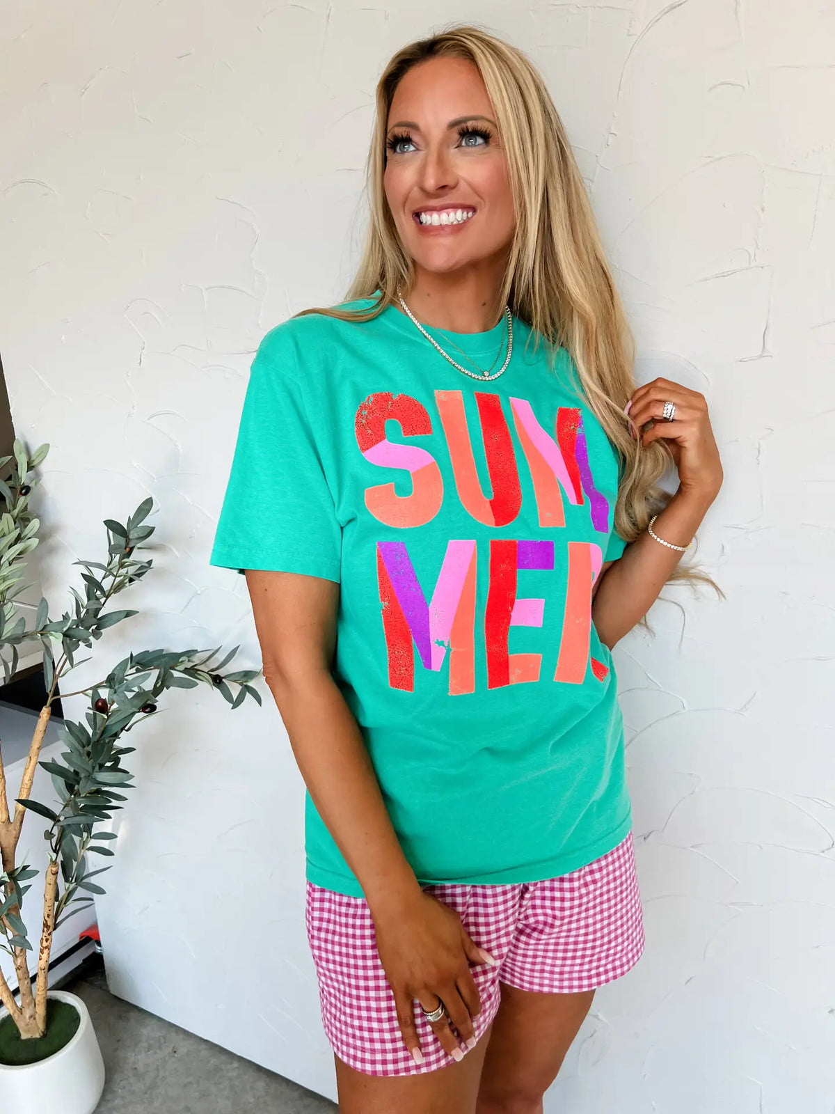 Summer Colorblock Bright Tee | Island Green