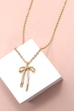 Ribbon Bow Necklace | Gold