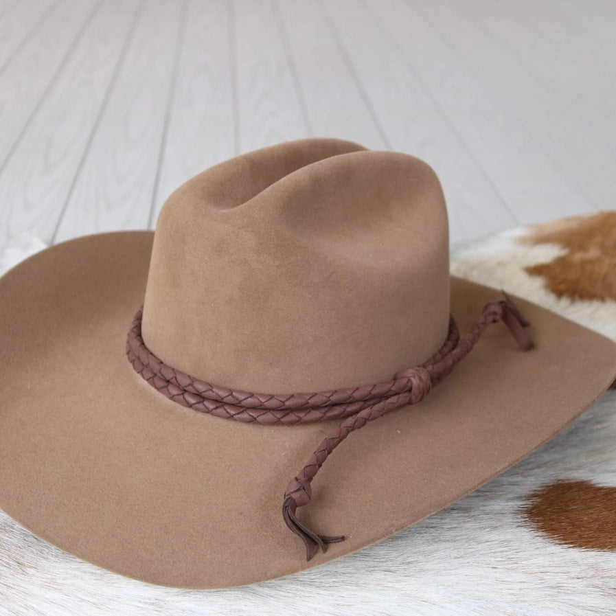 Leather Braided Hat Band | Brown