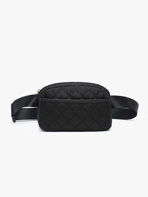 Caroline Quilted Belt Bag | Black