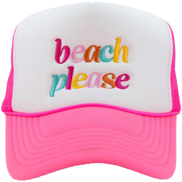 Beach Please Foam Trucker Cap | Pink