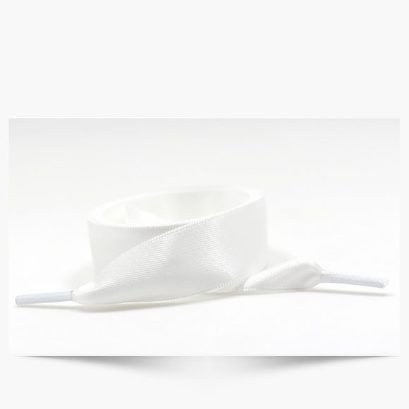 Silk Satin Shoe Laces | White