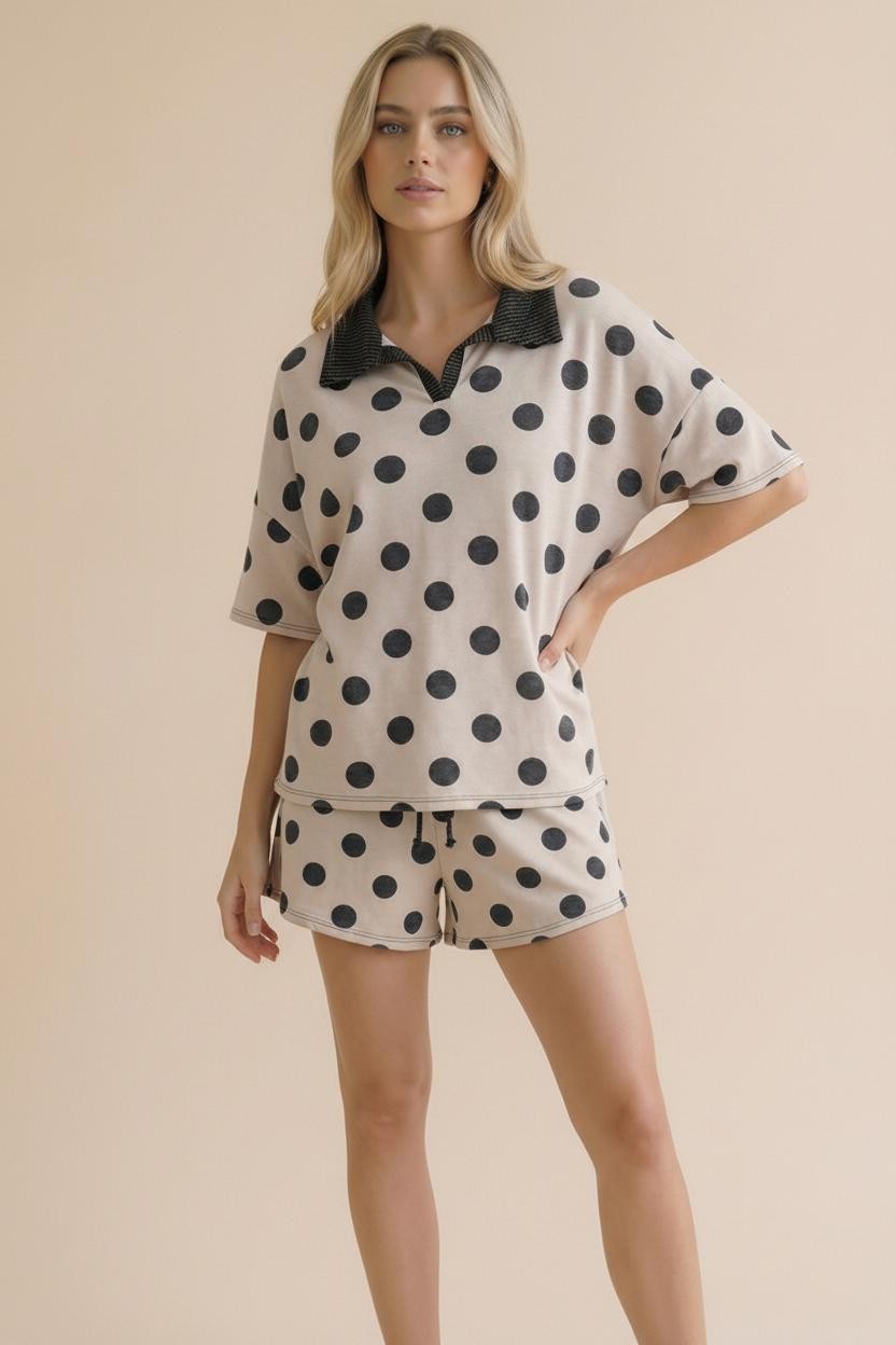 Polka Dot 2 Piece Set | Black
