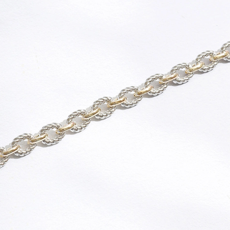Two Tone Twisted Chain Bracelet | Silver/Gold