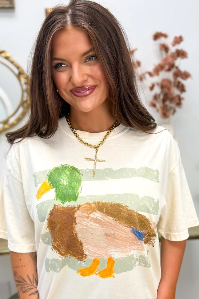 Striped Duck Tee | Ivory