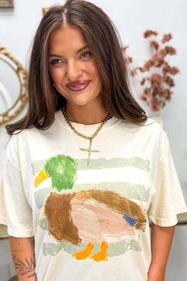 Striped Duck Tee | Ivory