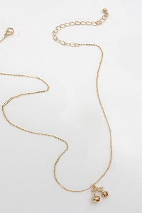 Cherry Charm Short Necklace | Gold