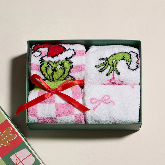 Grinch+Bows | Christmas Socks 4pk Bundle Set