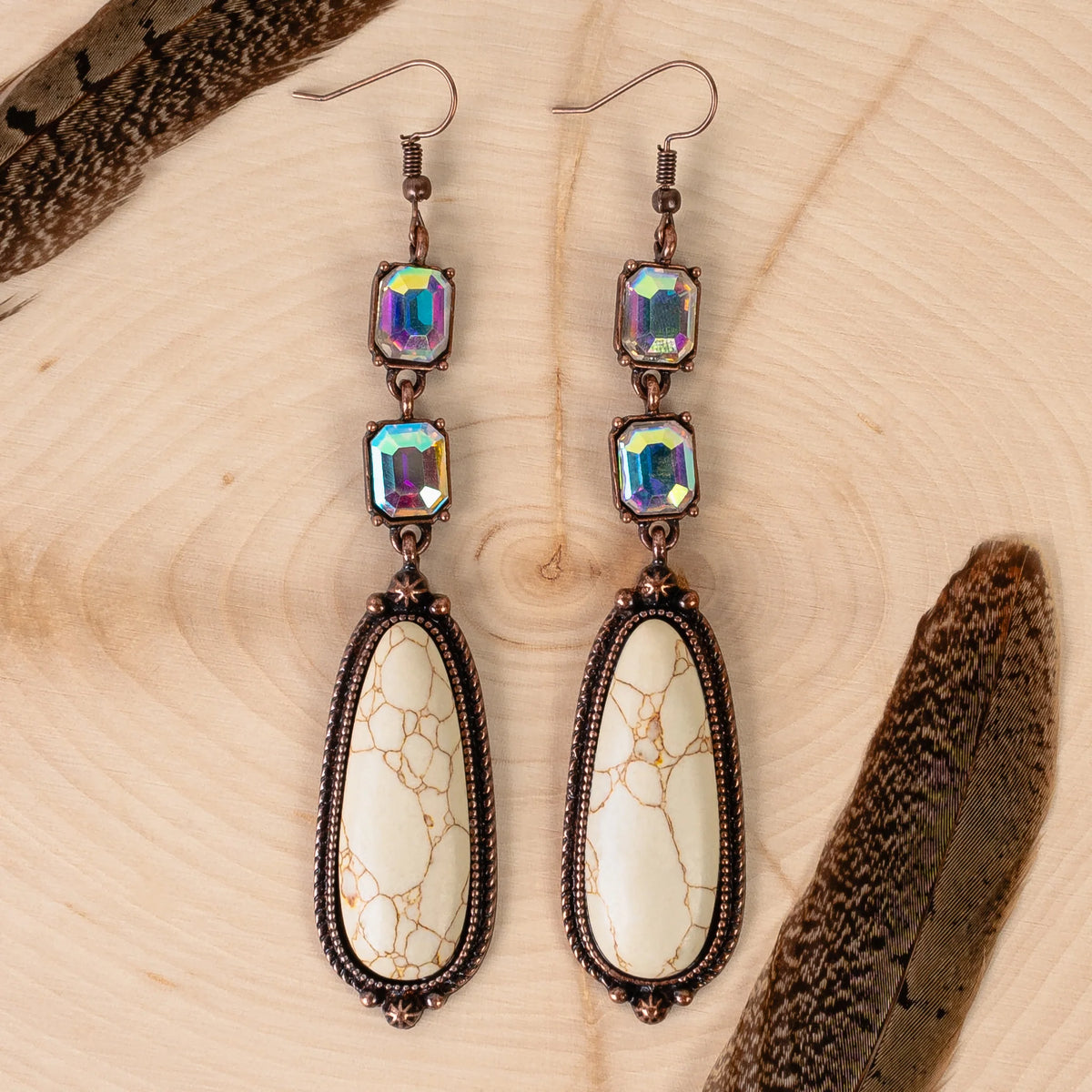 Western Earrings | Ivory Copper AB