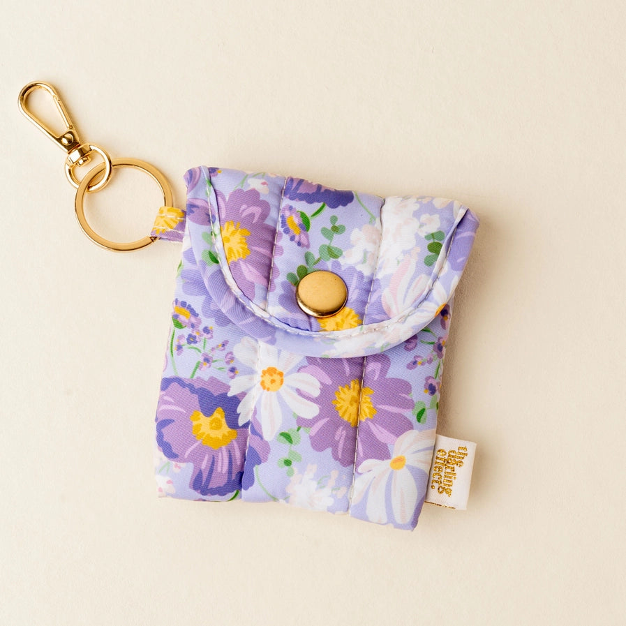 Puffy Earbud Case Keychain | Bouquet Beauty Purple