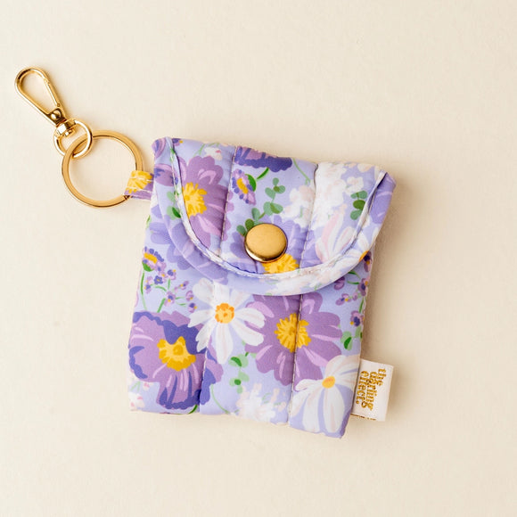 Puffy Earbud Case Keychain | Bouquet Beauty Purple
