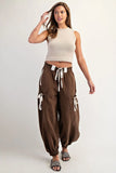 Striped Drawstring Jogger Pants | Chocolate