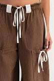Striped Drawstring Jogger Pants | Chocolate