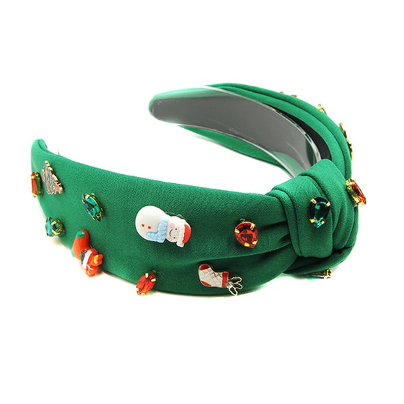 Christmas Theme Pin+Gem Headband | Green