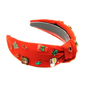 Christmas Theme Pin+Gem Headband | Red