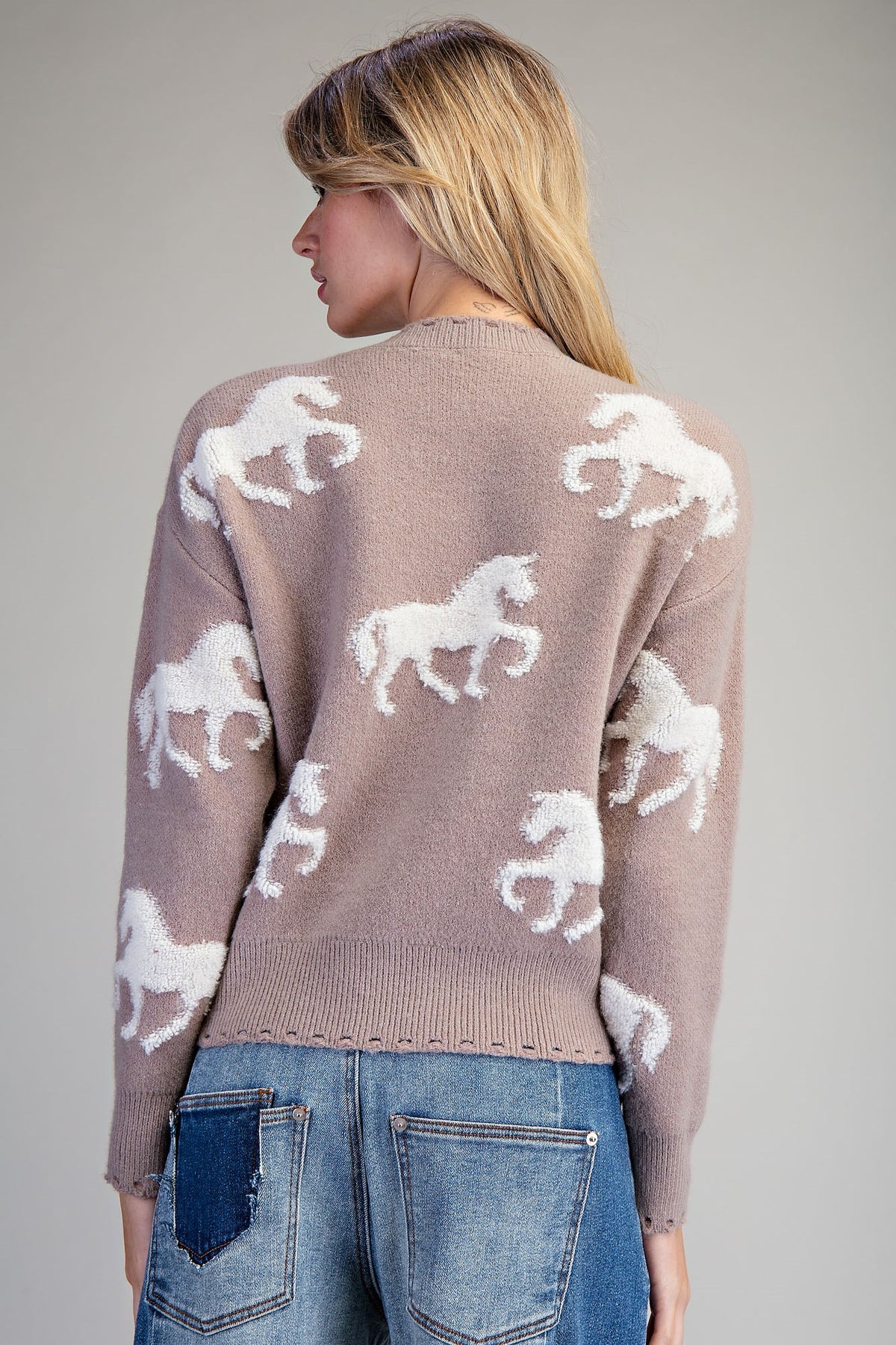 Horse Textured Sweater Top | Coco