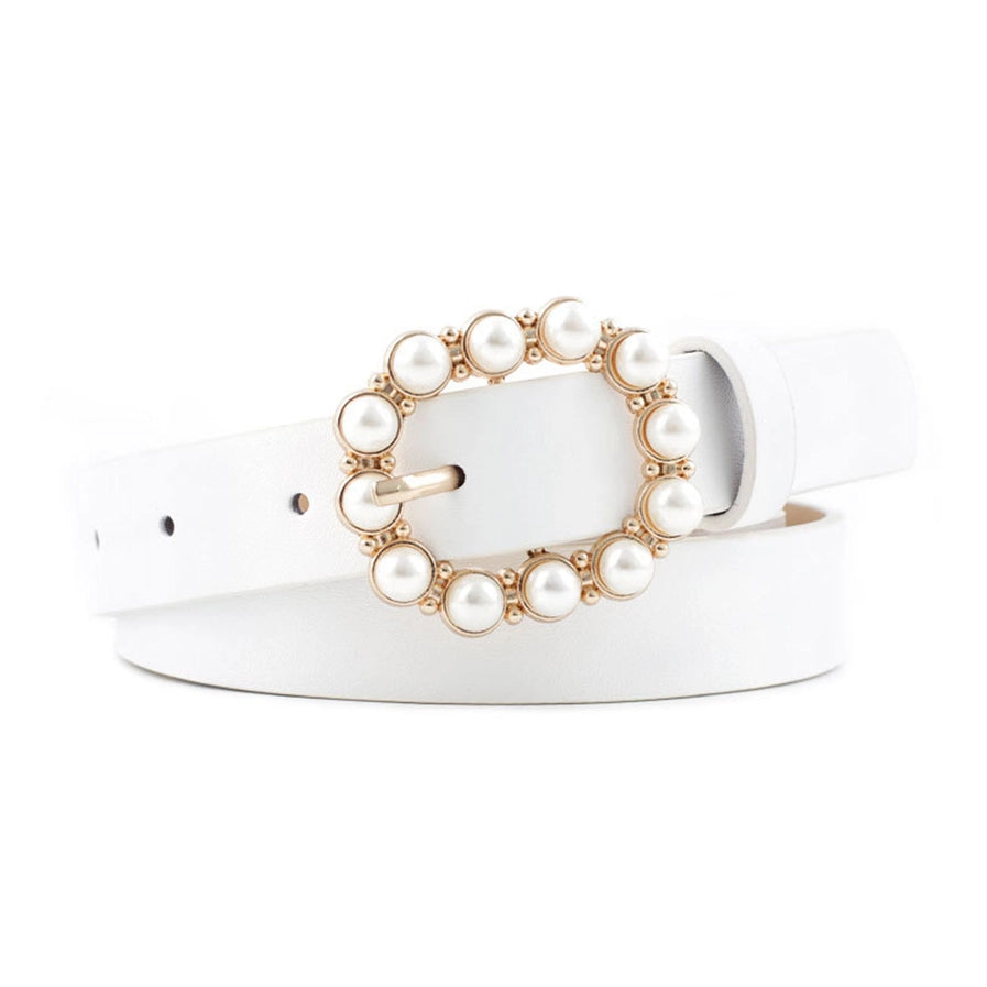 Faux Leather Pearl Buckle Belt | Various