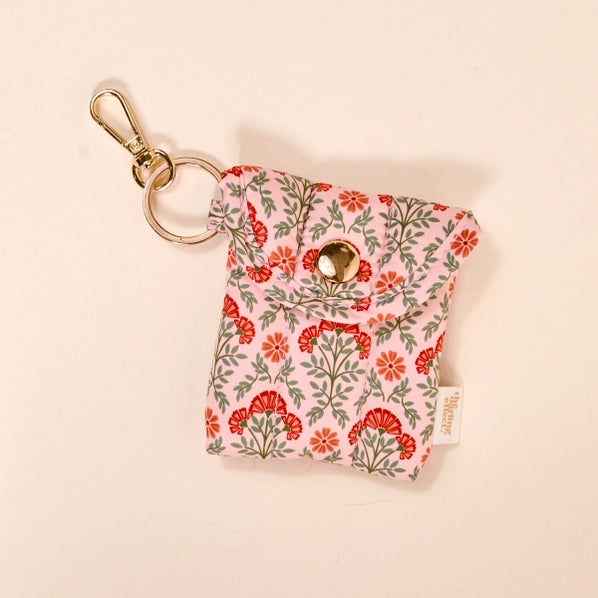 Puffy Earbud Case Keychain | Everbloom Dusty Rose