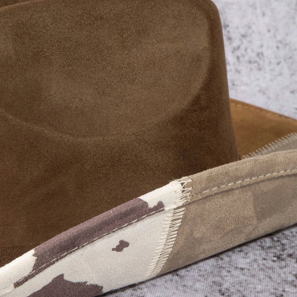 Color Blowck Cow Print Cowboy Hat | Brown