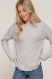 Mock Neck Raised Seam Sweater | Heather Grey