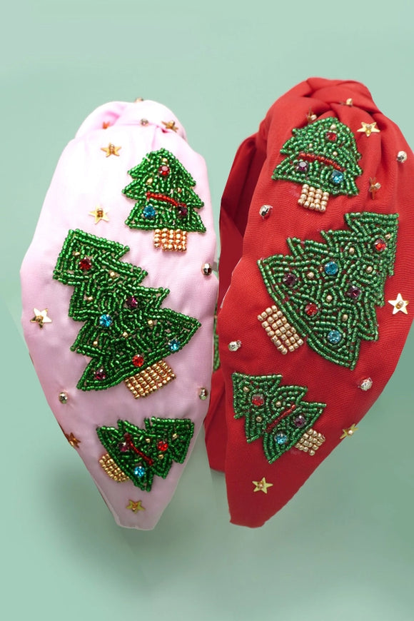 Trees | Christmas Seed Bead Embellished Headband
