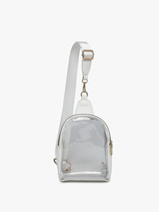 Ellen Clear Sling Crossbody Bag | White