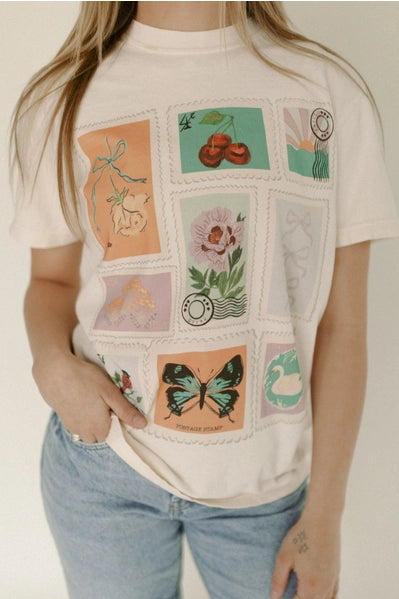 Spring Bloom Stamp Tee | Off White