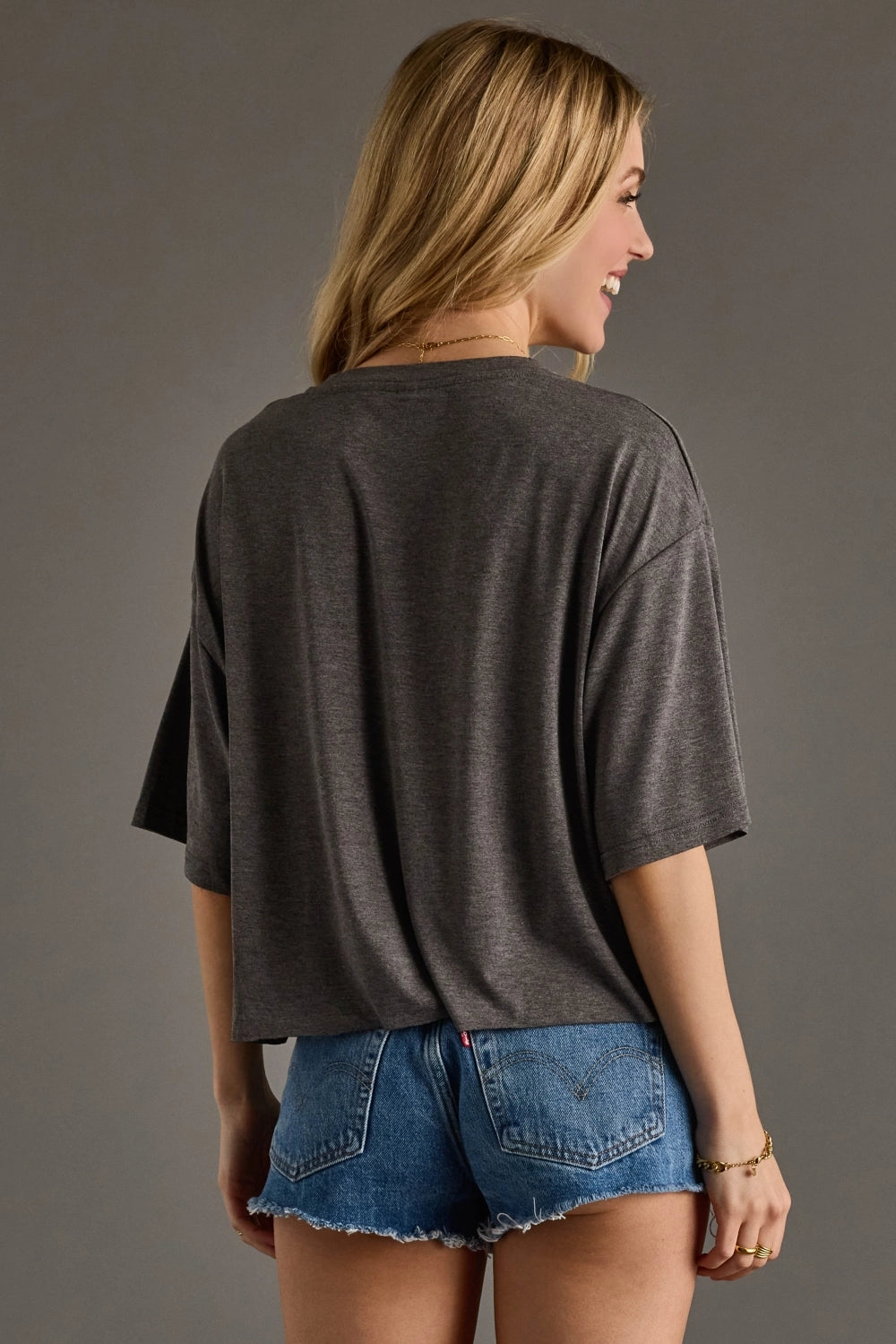 Support Live Country Music Cropped Tee | Charcoal