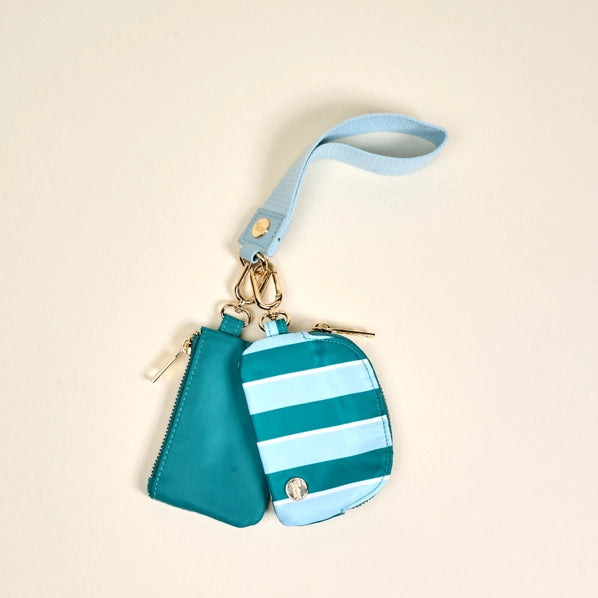 Dynamic Duo Wristlet Pouches | Sicily Stripes Teal